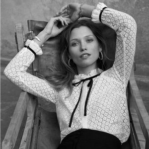 Sézane Chemise Loulou lace top